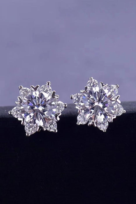Floral Bloom Platinum & Moissanite Earrings