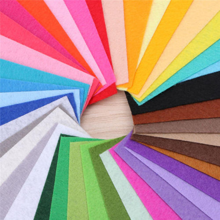 Vibrant 40-Piece Nonwoven Felt Fabric Bundle for Creative DIY Crafts