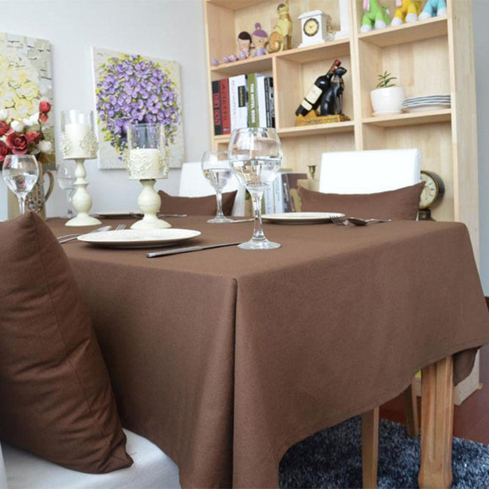 Elegant Cotton Linen Rectangular Dining Table Cover for Home Decor