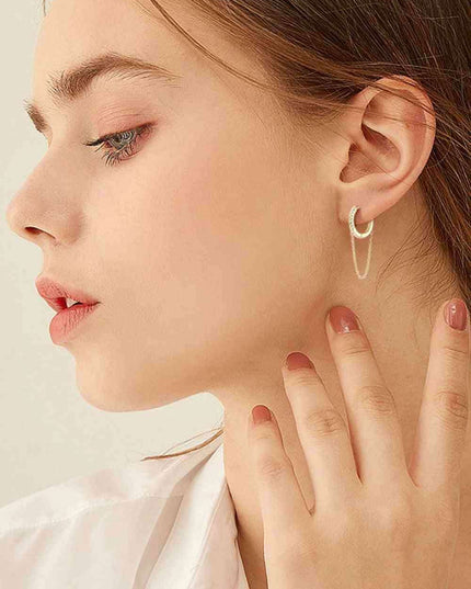 Sophisticated Charm: Lab-Grown Diamond Sterling Silver Huggie Earrings - A Modern Classic