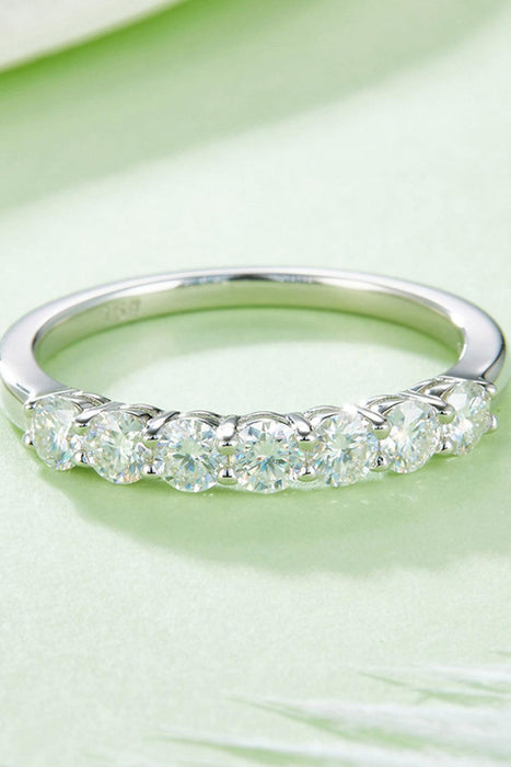 Captivating Moissanite and Lab-Diamond Sterling Silver Eternity Ring