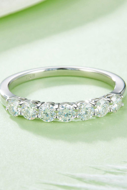 Elegant Moissanite and Lab-Diamond Sterling Silver Ring