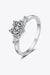 Chic Heart-Shaped Lab-Diamond Ring in Sterling Silver for Timeless Elegance