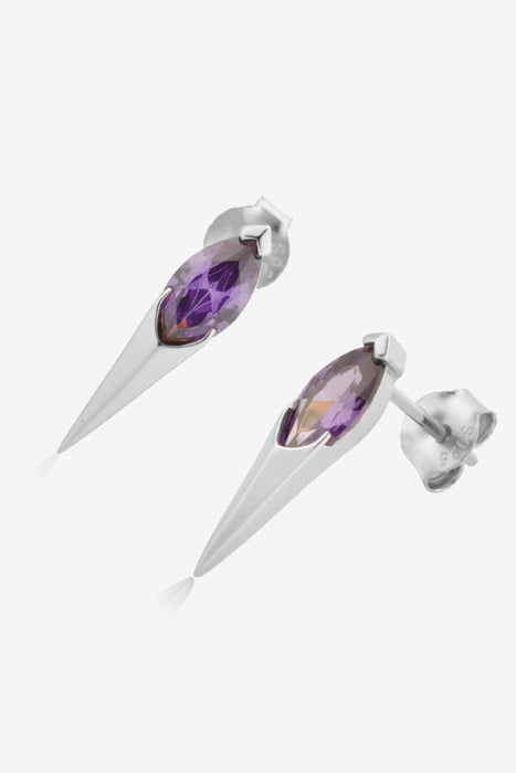 Sparkling Zircon Accentuated 925 Sterling Silver Earrings
