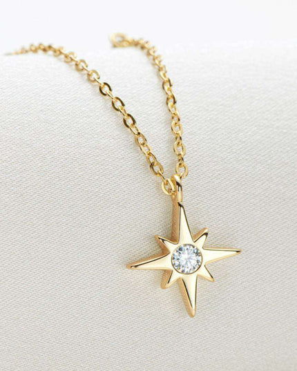 Starlit Charm Lab-Grown Diamond Pendant Necklace in Sterling Silver