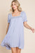 Scenic Blue Boho Embroidered Puff Sleeve Mini Dress - Coastal Charm Mini Dress