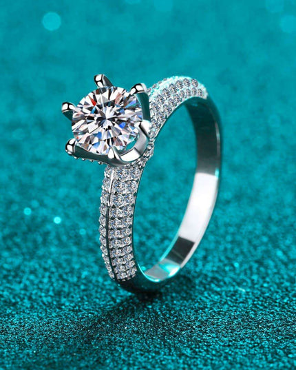 Eternal Elegance: 2 Carat Lab-Diamond Sterling Silver Ring with Zircon Detailing