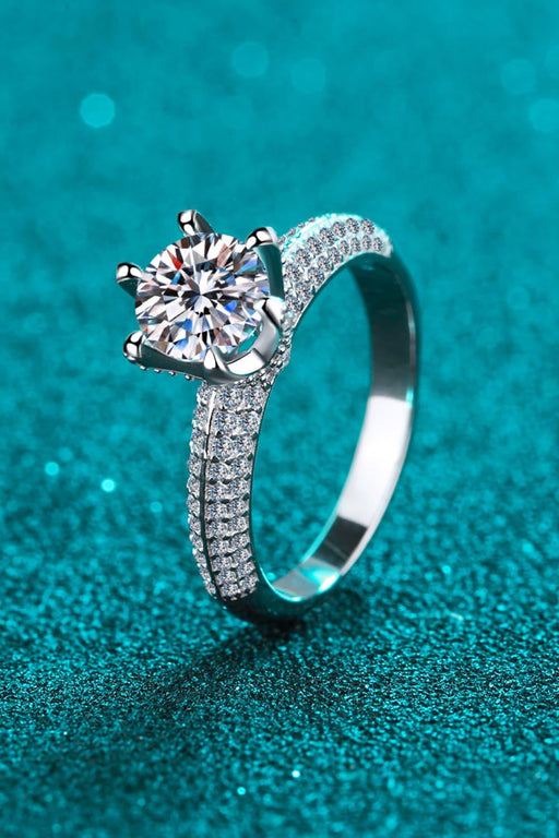 Luxurious 2 Carat Lab-Diamond Ring with Zircon Accents