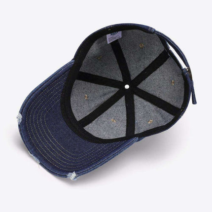 Vintage-Inspired Distressed Cotton Cap with Customizable Fit for Effortless Style