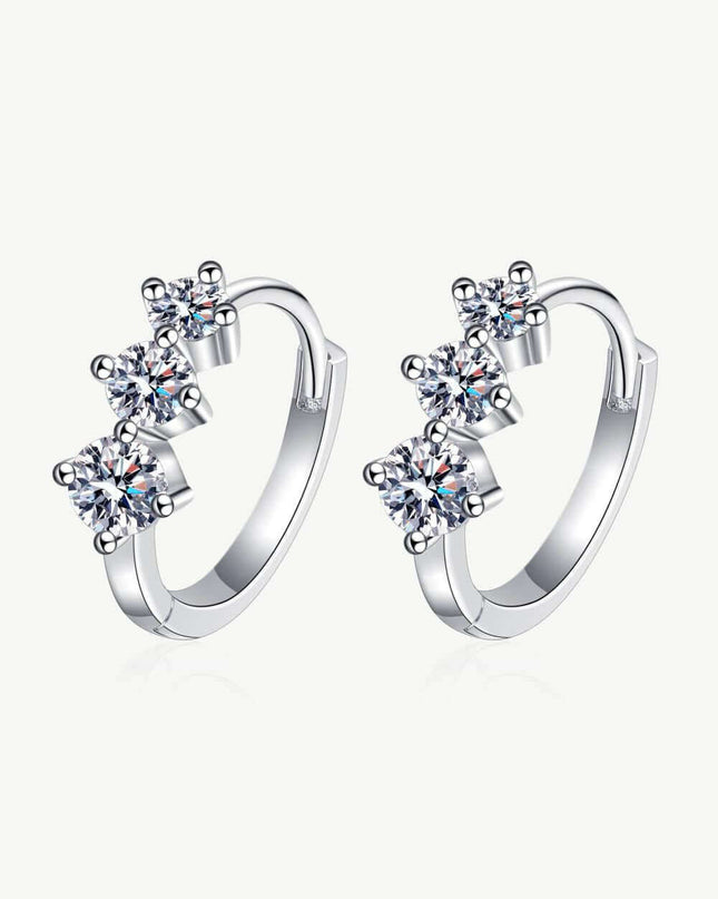 Radiant Lab-Grown Diamond Sterling Silver Huggie Earrings - Elegant Gift Collection