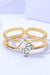 Opulent Double-Layered Moissanite Ring with Zircon Accents - 18K Gold Plating