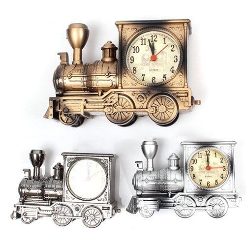 Vintage Locomotive Train Alarm Clock - Antique Engine Design Table Desk Decor - Très Elite
