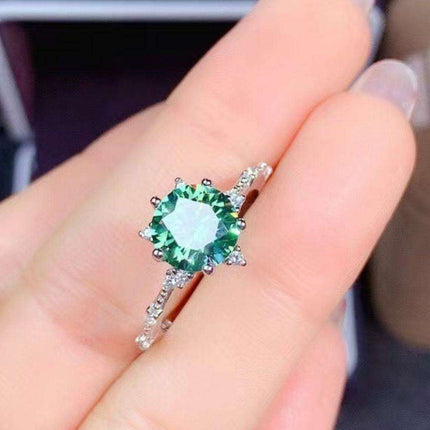 Elegant 1 Carat Lab-Created Diamond Sterling Silver Ring - A Timeless Statement Piece