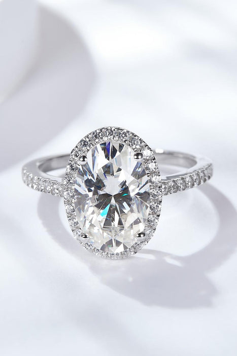 Luxurious 4.5 Carat Lab-Diamond Halo Ring in Sterling Silver