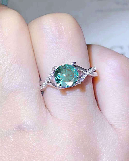 Sleek Sterling Silver Crisscross Ring with Ethical Lab Grown Diamond and Moissanite Accents