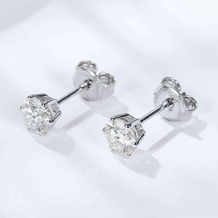 Radiant Moissanite Silver Earrings - Effortless Elegance