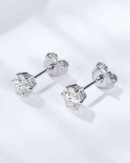 Radiant Moissanite Silver Earrings - Effortless Elegance