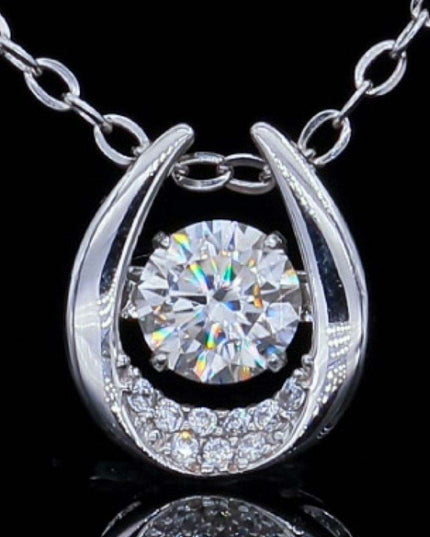 Timeless Moissanite and Zircon Pendant Necklace with Dazzling Accents