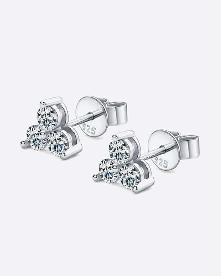 Elegant Sterling Silver Earrings with Lab-Grown Diamonds and Moissanite