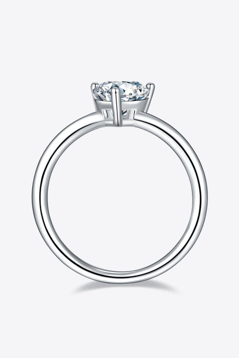 Sophisticated 1 Carat Moissanite Sterling Silver Solitaire Ring with Platinum-Plating