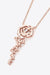 Rose Gold Plated Floral Necklace with Sparkling Moissanite Details