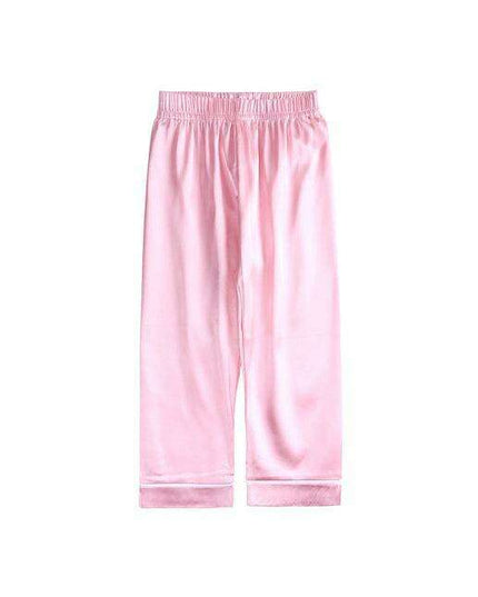 Elegant Kids' Long Sleeve Satin Sleepwear Set