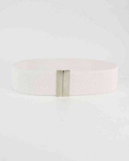 Chic Elastic Belt with Sleek Alloy Buckle - A Stylish Addition for Any Ensemble