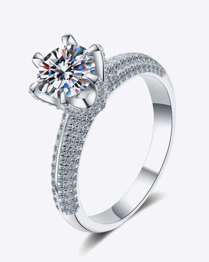 Eternal Elegance: 2 Carat Lab-Diamond Sterling Silver Ring with Zircon Detailing