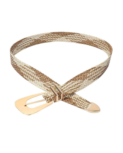 Asymmetrical Clasp Woven Waist Belt for Effortless Chic Style
