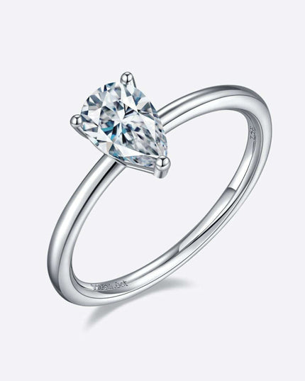 Elegant 1 Carat Platinum-Plated Lab-Diamond Sterling Silver Ring
