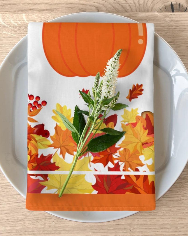 Autumn Elegance Leaf Print Napkin Set - 4 Premium Microfiber Linens