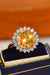 Sunflower Radiance: Luxurious Sterling Silver Ring with 2 Carat Lab-Diamond