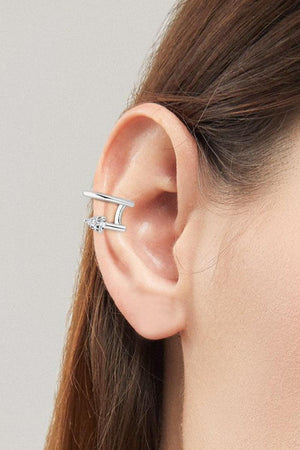Moissanite 925 Sterling Silver Cuff Earrings-Trendsi-Gold-One Size-Très Elite