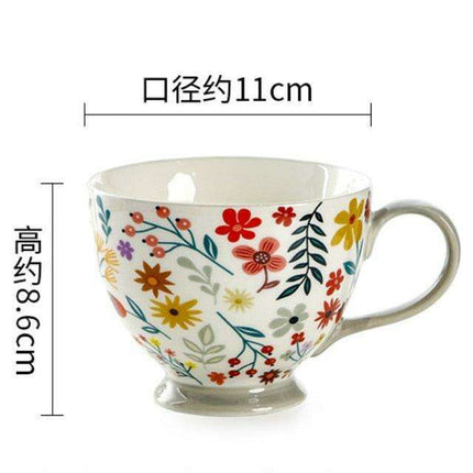 Elegant Floral Porcelain Drinking Mug - Your Ideal Beverage Companion