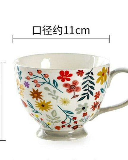 Elegant Floral Porcelain Drinking Mug - Your Ideal Beverage Companion