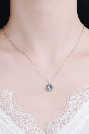 925 Sterling Silver Moissanite Pendant Necklace-Trendsi-Silver-One Size-Très Elite