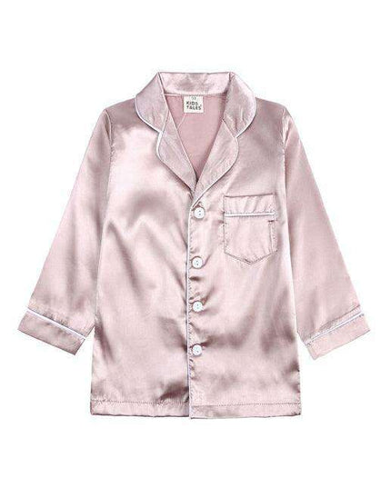 Elegant Kids' Long Sleeve Satin Sleepwear Set