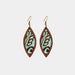 Rustic Wood and Leather Geometric Drop Earrings with Western Influence