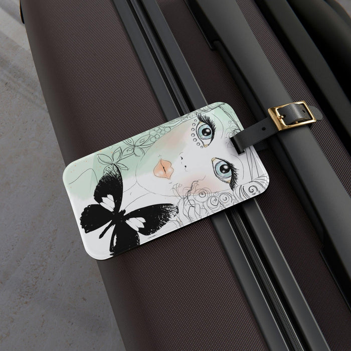 Elite Acrylic Travel Luggage Tag with Leather Strap