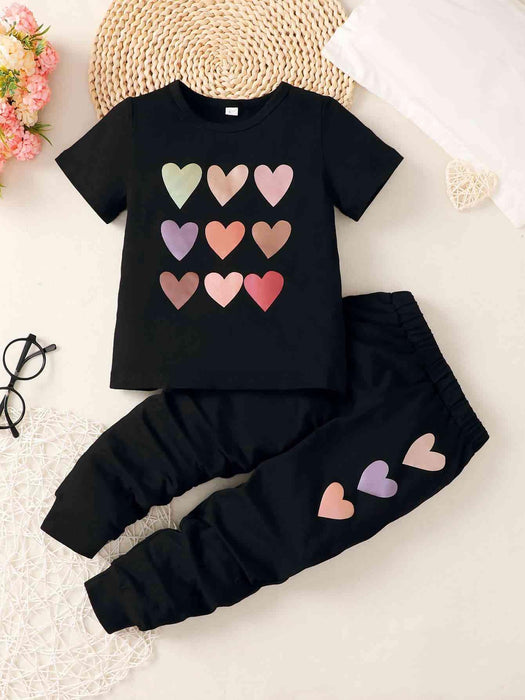 Sweetheart T-Shirt and Joggers Set for Young Girls