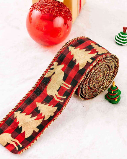 Premium Christmas Satin Craft Ribbon - 5m Luxurious Polyester for Holiday Decor