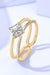 Luxurious Double-Layered Moissanite Ring with Zircon Accents in 18K Gold Plating
