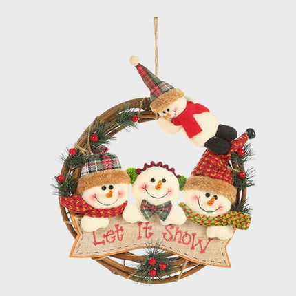 Joyful Holiday Doll Wreath Ornament for Festive Decor