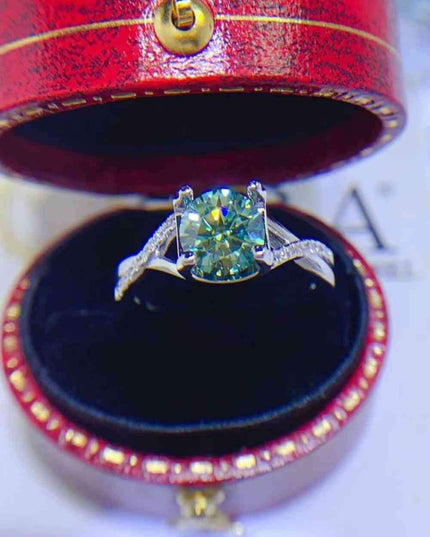 Elegant 1 Carat Lab-Created Diamond Sterling Silver Ring with Dazzling Zircon Accents - Unmatched Craftsmanship and Quality Assurance