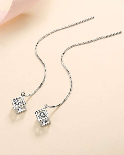 Elegant 2 Carat Lab-Diamond Sterling Silver Threader Earrings for Timeless Style