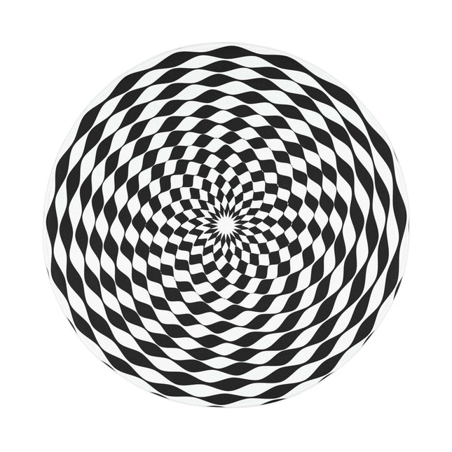 Personalized Optical Illusion Round Bath Mat for Elegant Bathroom Decor