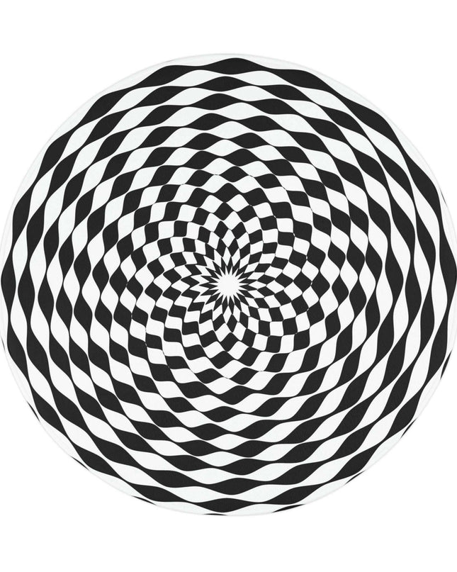 Personalized Optical Illusion Round Bath Mat for Elegant Bathroom Decor