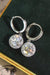 Elegant Round-Cut Diamond Halo Drop Earrings