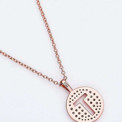 Stunning Rose Gold-Plated Necklace with Lab-Created Diamond - A Modern Elegance