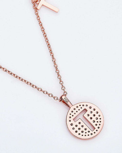 Stunning Rose Gold-Plated Necklace with Lab-Created Diamond - A Modern Elegance